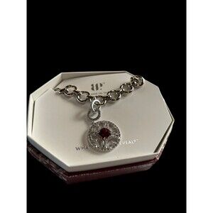 NEW $158 January '25 Birthday Necklace Bomb Party Garnet & Cubic Zirconia Silver